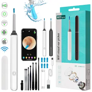 Ear Wax Removal Kit with 1080P HD Camera 360° Wide Angle View 6 LED Lights IPX5 Waterproof Compatible with iOS Android Valentine's Day Gift