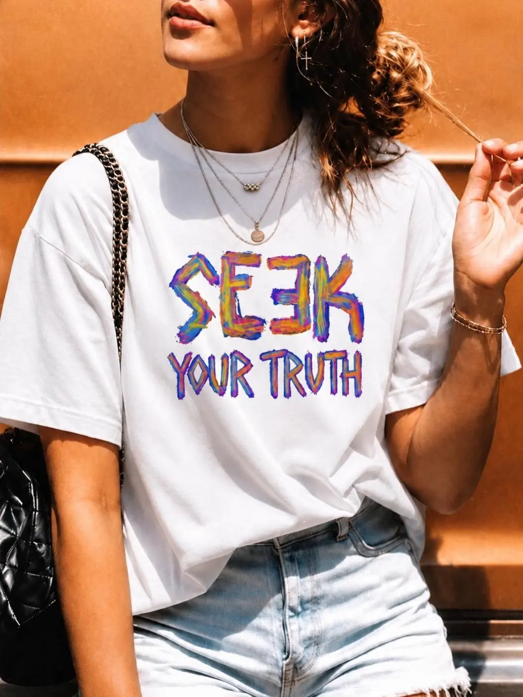 Organic Cotton "SEEK YOUR TRUTH" Tee, Inspirational Graphic T-Shirt, Trendy Colorful Shirt, Sustainable Fashion, Eco-Friendly, Unisex Fit [GOTS + OCS Certified]