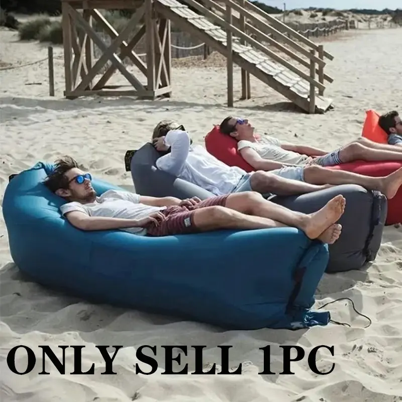 Inflatable Sofa, 1 Count Foldable Soft & Fast Inflation Sofa for Camping & Lounging, Portable Inflatable Bed for Outdoor Camping, Camping & Hiking Equipment, Folding Couch, Boneless Sofa, Folding Floor Couch