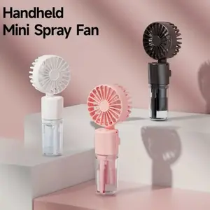 Handheld Mini Spray Fan - Portable Personal Cooling Solution in White Pink & Black Colors