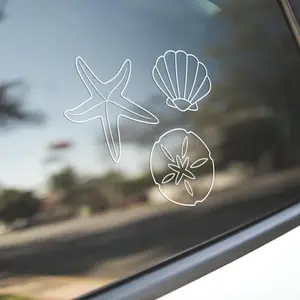Seashell Cluster Vinyl Decal | Seashells Car Window Decal