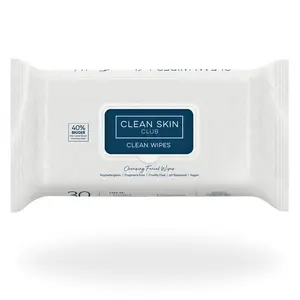 Clean Skin Club XL Premium Face Wipes Extra Moist Makeup Removing Towelettes 30 Ct 1 Pack - Hypoallergenic, Fragrance-Free, No Alcohol or Chemicals, Exfoliating & Moisturizing, Sensitive Skin Friendly, Cruelty-Free