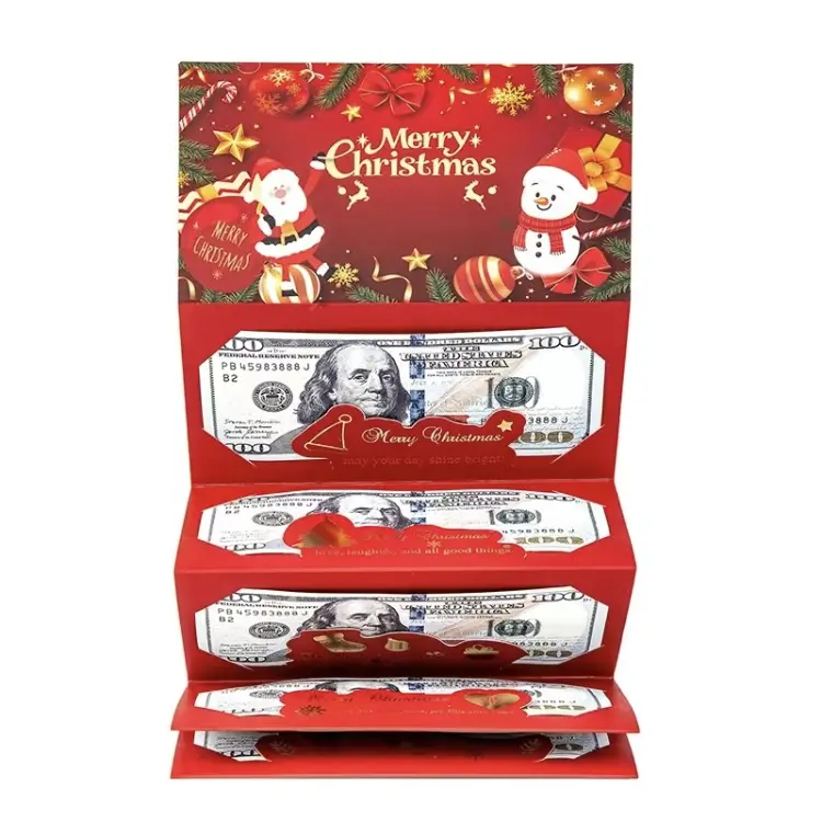 4-Pack Thick Snowflake Cash Envelopes – Tear-Resistant, Perfect for Xmas Gifts