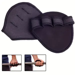 Black Neoprene Grip Pads for Pull-Ups and Arm Extensions - Universal Anti-Slip Padding Gym & Weightlifting, Alternative to Fitness Gloves, Non-Woven Fabric Cushion Bodybuilding Weightlifting Single Pack