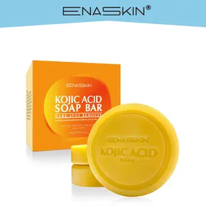 Enaskin Kojic Acid Soap – Turmeric, Vitamin C & Retinol to Fade Dark Spots, Acne Scars & Melasma – Brighten & Even Skin Tone – 3 Pack for Radiant Skin
