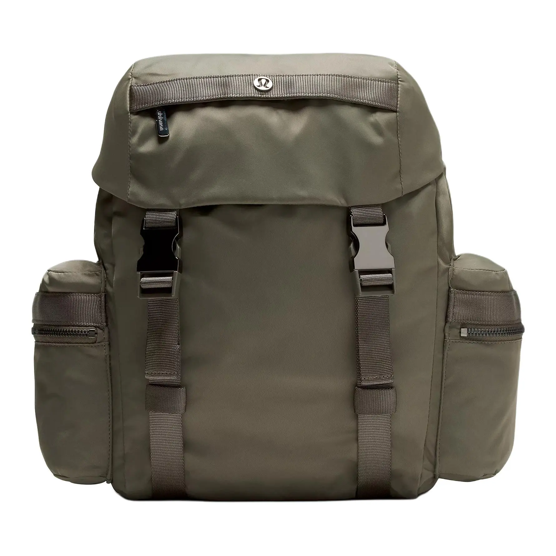 Unisex Lululemon Wunderlust 14L Mini Nylon Backpack - Military Green with Gunmetal Accents, Versatile, Lightweight Functional Bag
