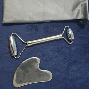 3-in-1 Facial Massage Care Set, 1 Set Stainless Steel Ice Face Roller & Scraping Set, Facial Care Tool for Lifting, Shaping and Massage, Home Beauty Tool