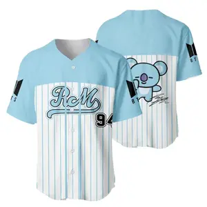 Full Print Bangtan Baseball Jersey Jersey, Vintage RM 94 Jersey Shirt for Men & Women, Baseball Jersey for Men and Women, Baseball Jersey Style