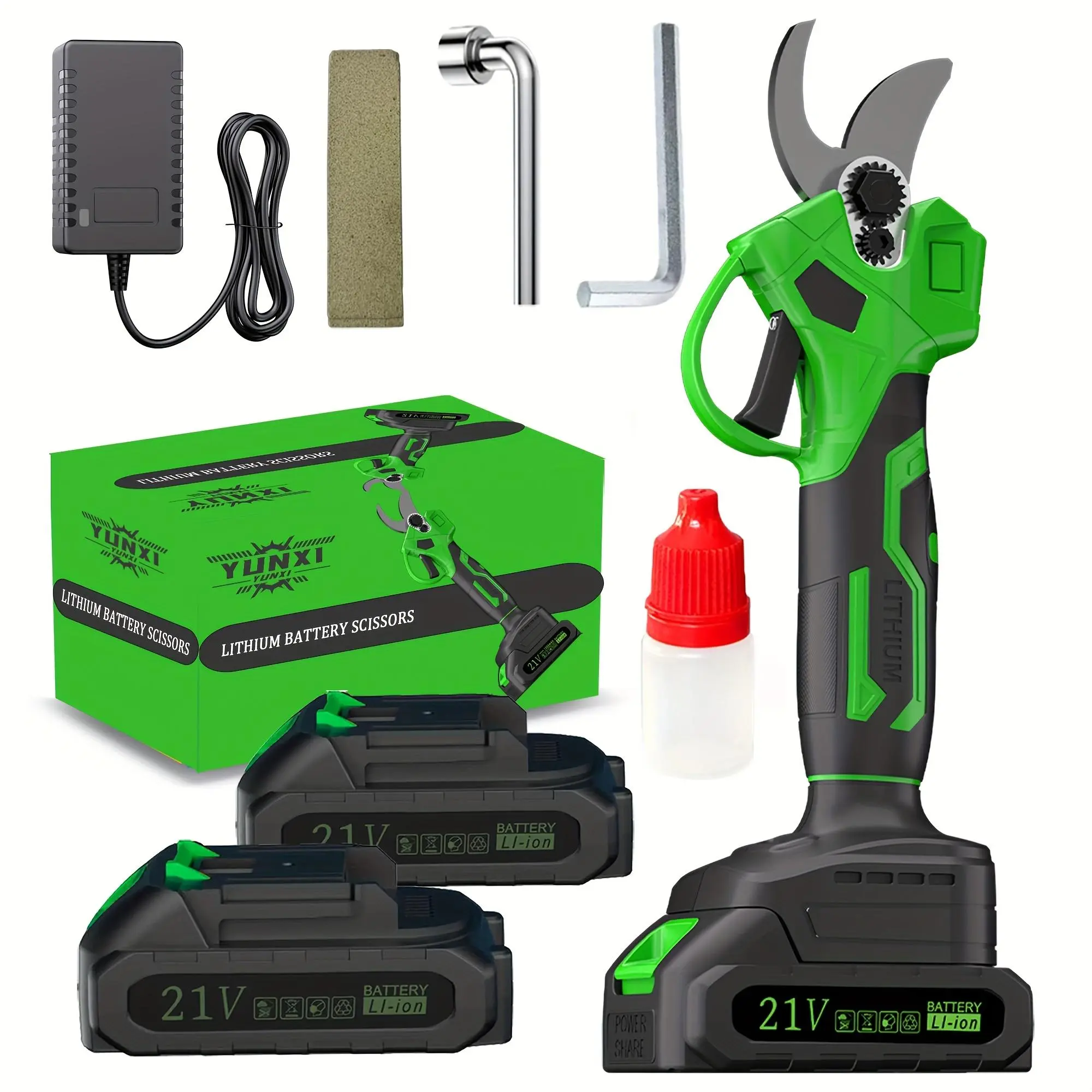 Wireless electric trimmer scissors, lithium ion battery powered tree trimmer, ergonomic handle and portable design for gardening, landscape and agriculture - efficient fruit tree bonsai trimmer, landscape maintenance, compact trimmer, durable blade