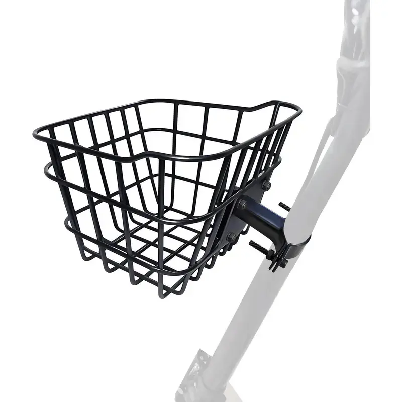 Compact Small Mini Front Bike Basket with Base & Fixed Holder - Rust-Resistant, 2 gal Cap, Securely Fastened Components, Youth Bike Accessory for Rides