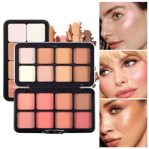All-in-One Face Makeup Palette - Matte Blush, Highlighter, Contour & Bronzer, Buildable Pigment for Sculpted Glow, Travel-Friendly