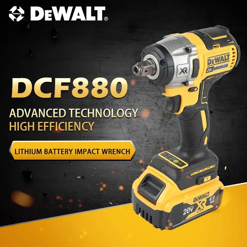 Dewalt DCF880 205N.m Cordless Impact Wrench 2300RPM Compact Electric Wrench Recharge Power Tools For Dewalt 20V Battery