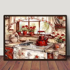 Kitchen Pattern DIY Diamond Arts Colorful Painting Kit without Frame, DIY 5D Diamond Arts Colorful Painting for Bedroom Home Wall Decor
