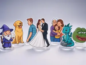 Custom Acrylic Standee with Base – Personalized Photo Stand, Anime Figure, Couple, Pet, Wedding Gift, Birthday Gift, Baby Shower, Desk Decor, Graduation, Anniversary Keepsake, Christmas Gift, Cute Acrylic Keychain, Custom Figurine Display, Desk Decor