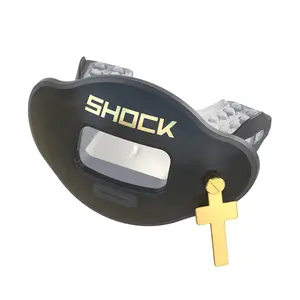 Shock Doctor 3D Gold Cross Max AirFlow Football Mouthguard with 10% More Air Flow Capacity & Integral Bite Pads for Comfort