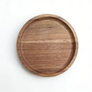 Premium Rosewood Round Snack Plate, Size 6.6x0.71 Inch, Home Decor, Desserts, Snacks, Fruits, Appetizers, Perfect for Holidays