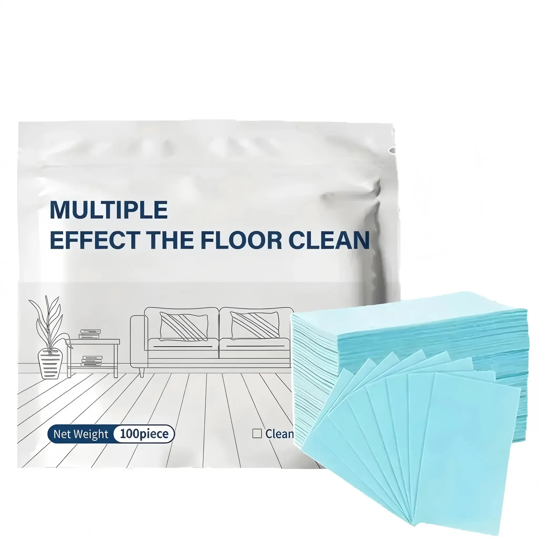 100-Piece Household Floor Cleaning Tablet Pack, Lightweight Multi-Surface Home Cleaning Product for Hardwood, Tile, Kitchen Surfaces - Antibacterial, Deodorizing, Compatible with Buckets, Bottles, Sheet, Home Cleaning Products