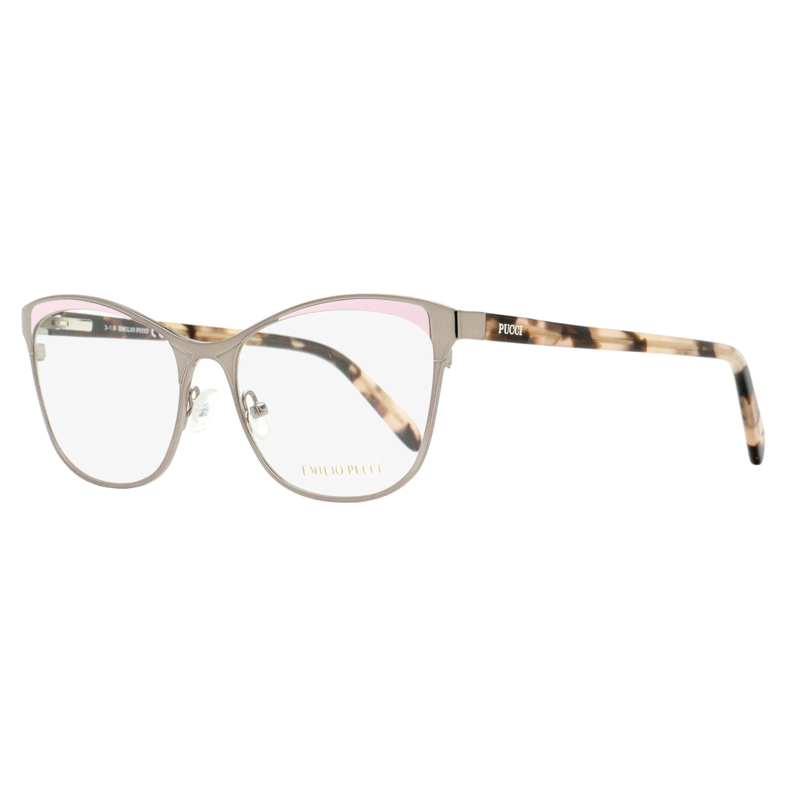 Pucci Sculpted Butterfly Eyeglasses EP5084 020 Ruthenium/Rose Havana 53mm