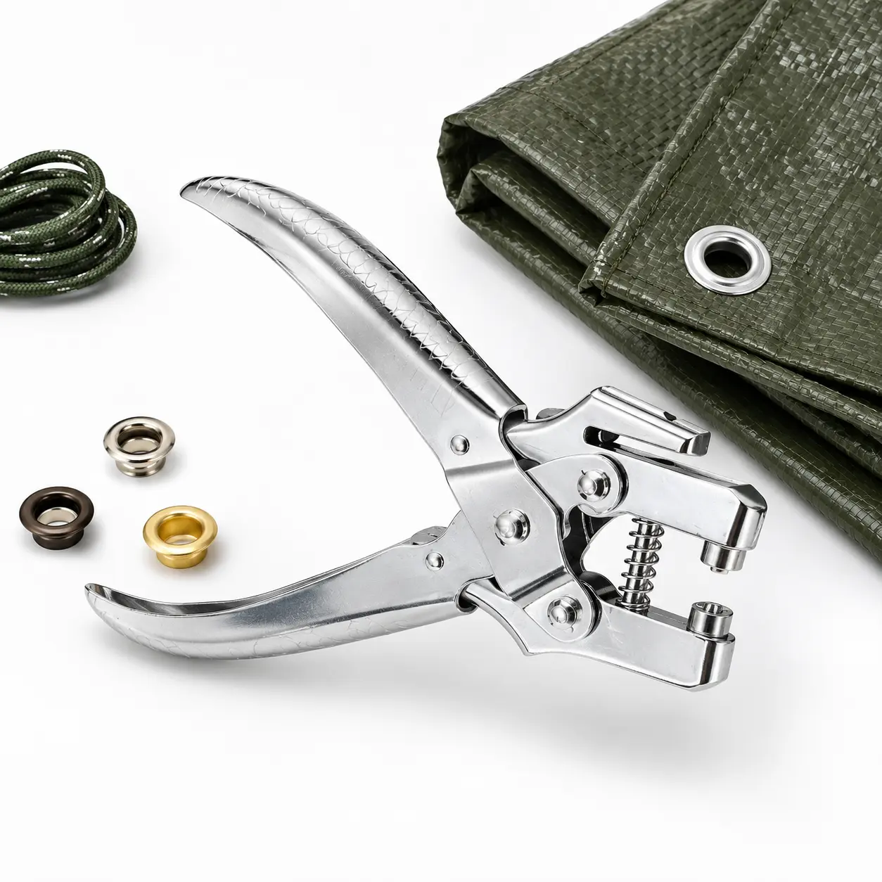 Adjustable Stainless Steel Handheld Hole Punch - Compact DIY Tool with Ergonomic Handle, Depth Adjusting, Precise Hole Size, Fits Leather/Fabric, Specialty Hand Tool for Crafts, Scrapbooking, Grommets/Rings