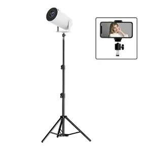 Portable 120cm Adjustable Collapsible Projector Tripod Stand - Universal 1/4" Screw for Desktop & Floor Use, Compatible with Projectors, Cameras, Webcams