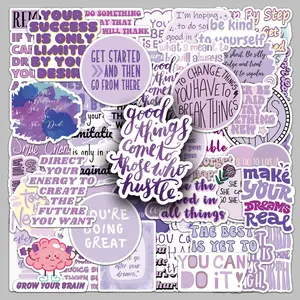 Motivational Letter Series Graffiti Sticker, 50pcs/set Waterproof Decals Stickers, Decorative Sticker for Phone Case, Laptop, Notebook, Helmet, Skateboard