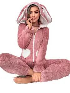 【Christmas Sale】Women’s Heart Fleece Onesie Pajamas – Cute Hooded Loungewear, Super Soft & Cozy for Cold Nights