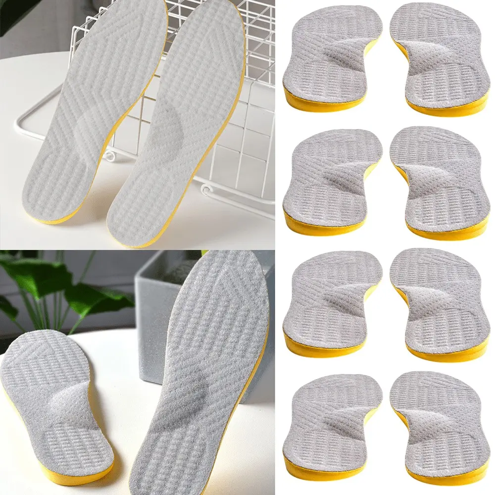Unisex 4-Pair Functional Supination Correction Orthotic Insoles - Arch Support, Stability, Breathable Cushioning, Heel Lift for Flat Feet, Fallen Arches - Daily Wear, Exercise, No
