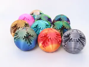 3D Printed - Mini Mechanical Gear Ball Figure Decor Decoration 2inch PLA material, reassembling toy