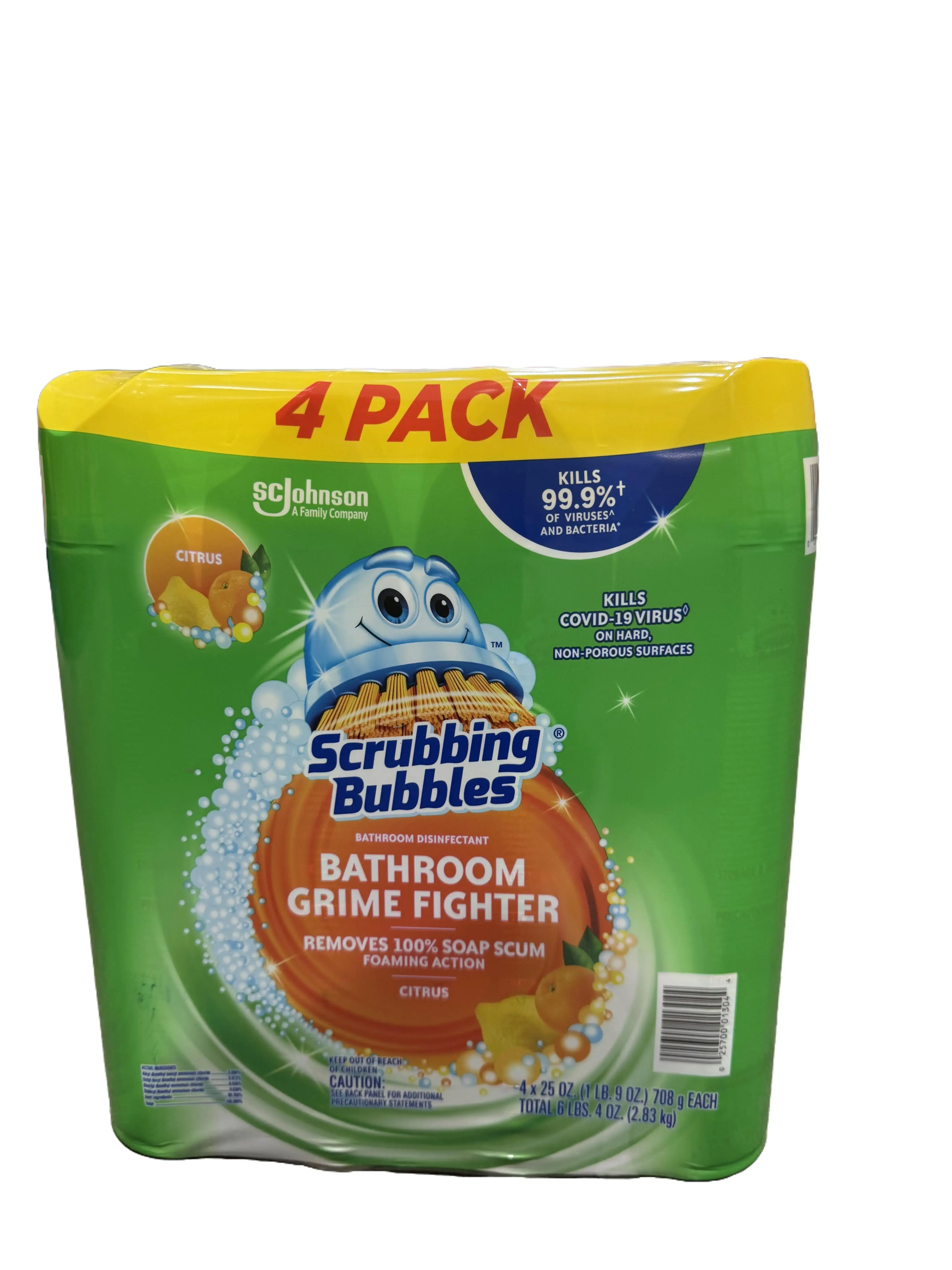 Scrubbing Bubbles Bathroom Disinfectant, Citrus, 25 Fluid Ounce (Pack of 4)