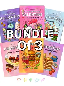 SIMBI Books 3 Book Coloring Bundle | Choose Your Favorites Books | Original Illustrations | A4 Size | Perfect for Adult Coloring | Gift Set for Art Lovers & Foodies