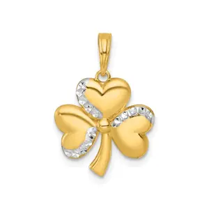 Three Leaf Clover Charm 14K Yellow Gold Pendant