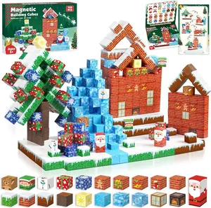 Magnetic Blocks-300PCS Magnetic Building,Portal Christmas Red Brick,STEM Montessori Sensory Toys for Kids Boys Girls Ages 4-8 Christmas Birthday Gifts Multifunction