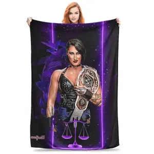 Flannel Throw Blanket She Is My Mami Rhea Ripley Bootleg Wrestler Warm Plush Blankets Soft Bedding For Bed Home Picnic Sofa,Christmas Gift,Halloween Gift,Birthday Gift