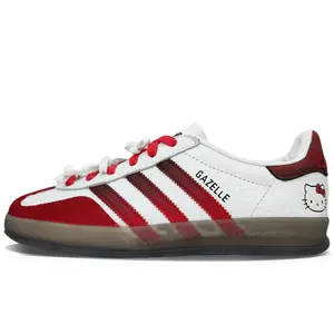 Adidas Originals Hello Kitty Gazelle Indoor Low-Top Sneakers for Men and Women - Comfortable, Stylish, Slip-Resistant Trending Shoes, House White Official Shoes to Get / Maison Mihara