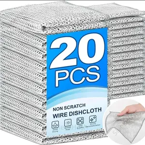 SleekHush 20-Piece Reusable Microfiber Wire Cloth Set - Non-Scratch, Wet/Dry Cleaning, Indoor Recreation & Kitchen Drying Supplies, Microfiber Cleaning Cloth
