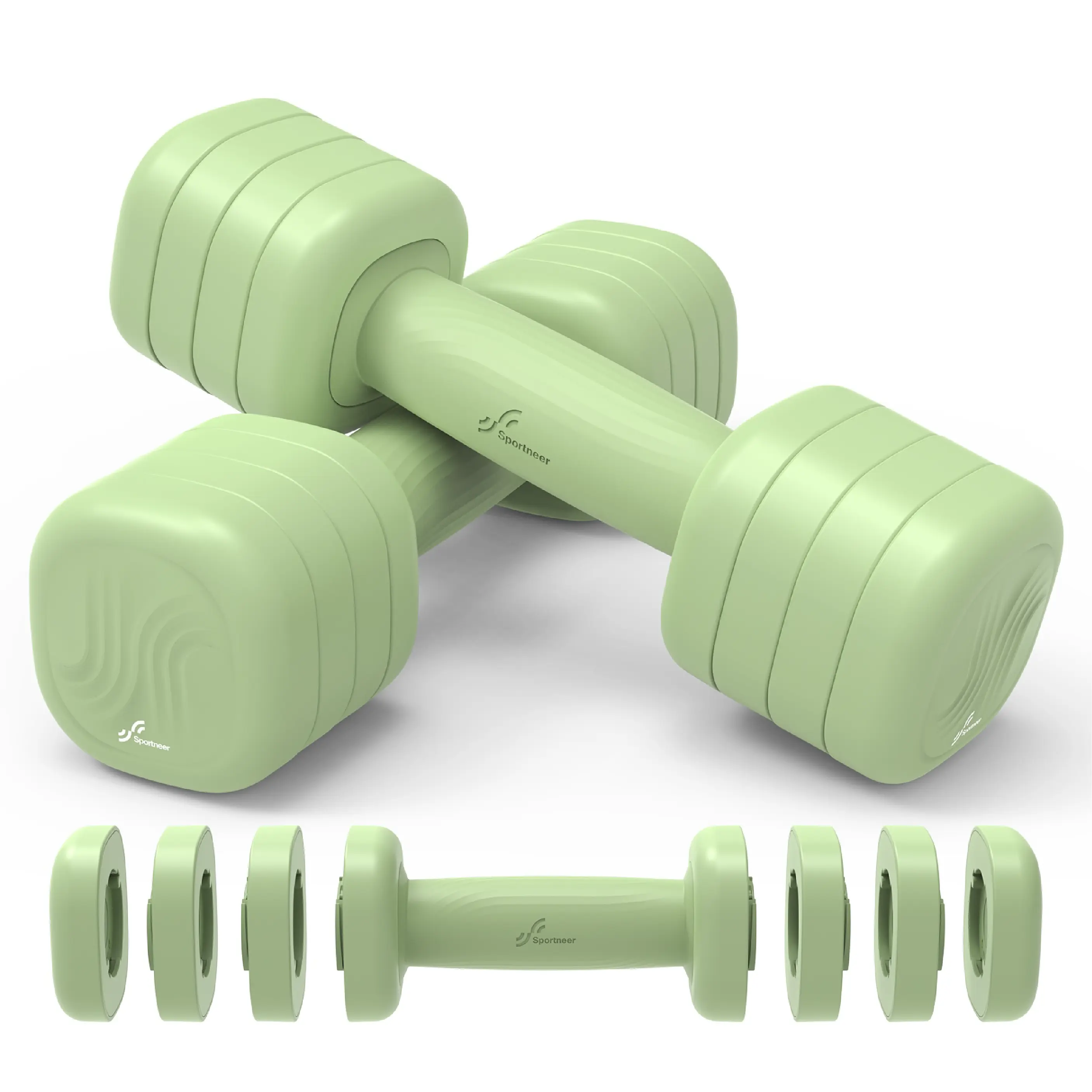 Sportneer Pro Adjustable Weights with Soft Grip, 2-5 LB Compact Pair for Women's Home Gym, Resistance Training for Toned Arms, Adjustable Dumbbells, Arm Weights Dumbbells, Back, Ab Workout Dumbbells