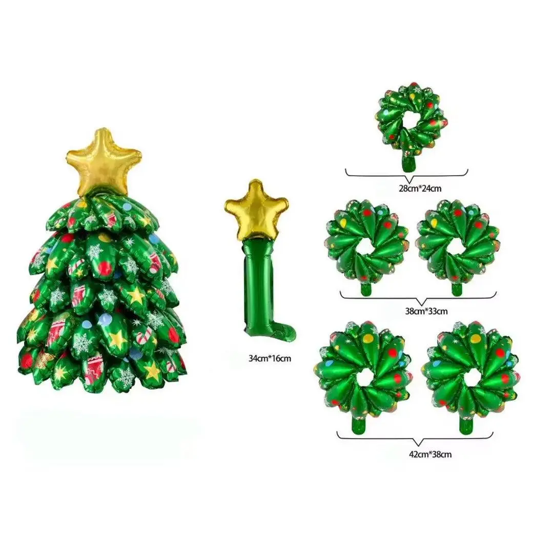New Oversized Christmas Tree and Mini Desktop Standing Christmas Tree Balloons Christmas Decoration Balloons