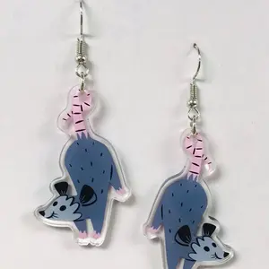 Opossum earrings  Acrylic earrings