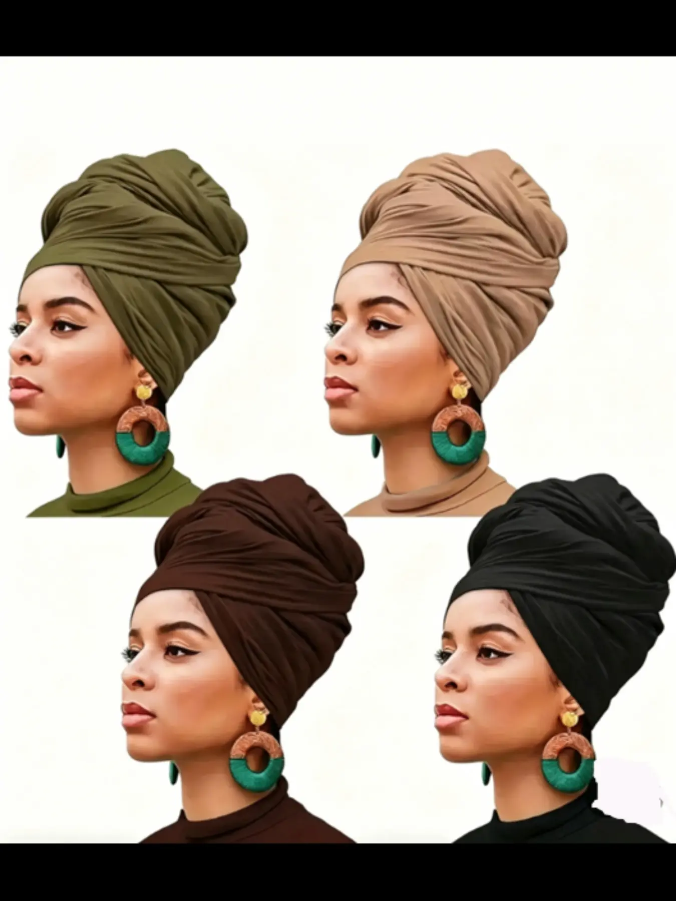 4 Pcs Boho Pleated Headscarf Hats, Scarf for Hair, Boho Style Scarf, Elegant Solid Color Ultra Soft Breathable Long Strap, Multiple Colors Available, Perfect for Parties and Daily Wear