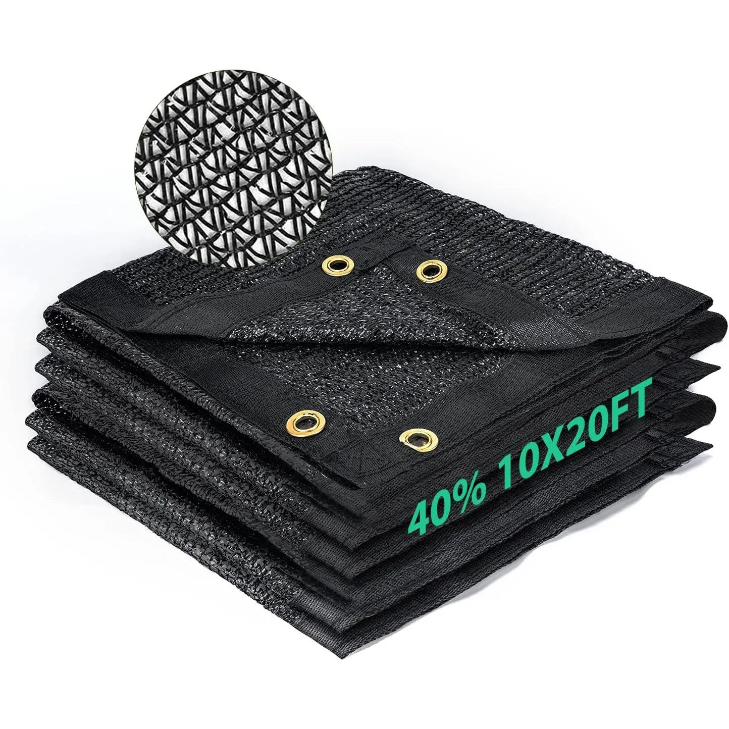 40% Shade Cloth 10x20 ft, Breathable HDPE Mesh Sun Shade Tarp for Garden & Greenhouse, UV Resistant Outdoor Shade Fabric with Copper Grommets for Plants, Patio, Yard
