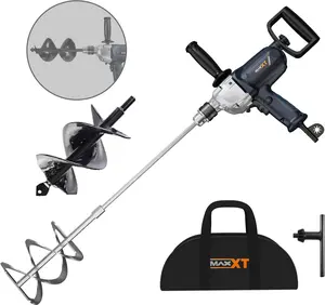 MAXXT Concrete Mixer,9A Handheld Cement Mixer,Drill Mixer with Spade Handle for Drilling and Mixing, Variable Speeds Mud Mixer for Mixing Cement, Motar,Mud, Paint, Fodder