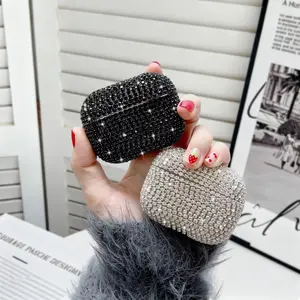 Glitter Sparkly Case For Airpods 1/2/3/4 Pro 1/2/3, Shockproof Protective Glossy Bling Rhinestone Cover for AirPods Pro 3