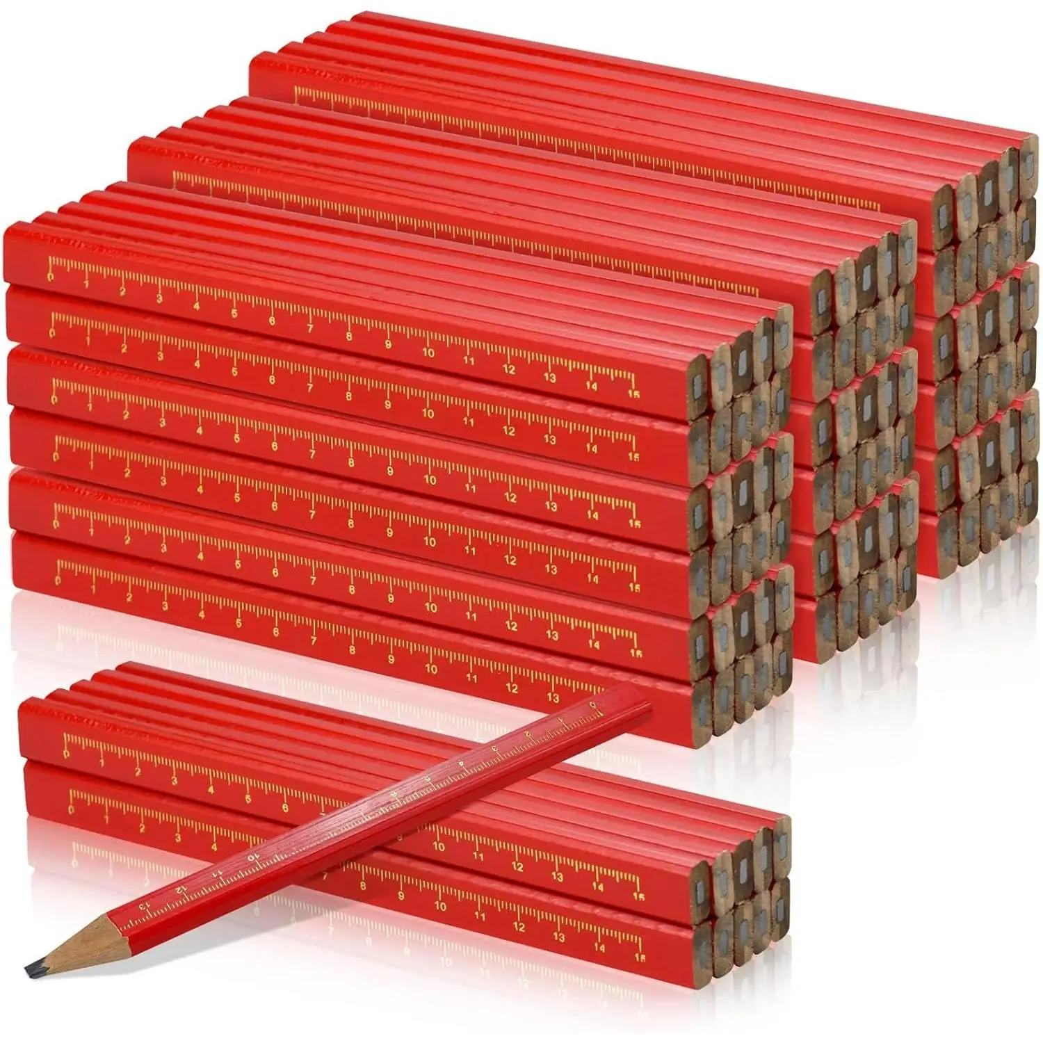 100 Pcs Carpenter Pencils, Octagonal Hard Black Carpenter Pencils for Woodworking Marking & Construction Plans