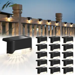 Solar Deck Lights Outdoor, Waterproof Led Lights for Outdoor Stairs, Step, Fence, Yard, Patio, and Pathway(Warm White)
