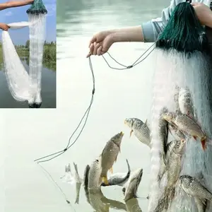 Wear Resistant Lightweight Floating Cast Net with Precisely Weighted Sinkers, Efficient Throw for Lake River Pond and Shore Fishing, Smooth Multi Fish Catch for Enthusiasts