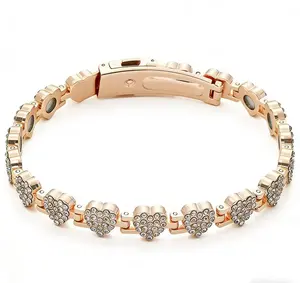 Pure Copper Bracelets for Women,Ultra Strength Magnetic Bracelet with 3800 Gauss Magnets & Sparkling Cubic Zirconia, Adjustable Charm Bracelet year-round perfect family gift health