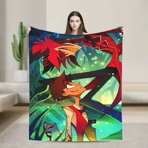Vox Alastor Hazbin Hotels Warm Blanket  Girls Boys Plush Throw Blanket Fluffy Outdoor Flannel Bedspread Sofa Bed Cover