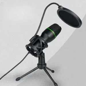 USB Condenser Computer Microphone, USB Gaming Mic with RGB Light, Plug & Play Microphone with Headphone Jack, Mute Function Microphone for Podcast, Zoom, Recording