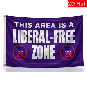 2D Flat Banner 1pc, This Area Is a Liberal Free Zone, Anti-Capitalist Polyester Flag, Single-Sided Cool Poster, No Power Needed