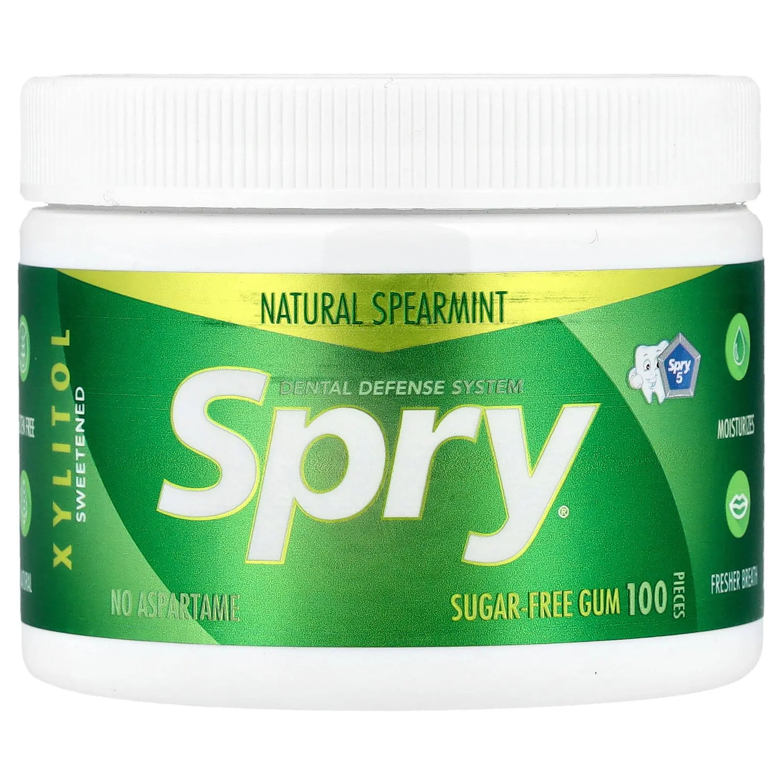 Xlear Spry®, Sugar-Free Gum, Natural Spearmint, 100 Pieces